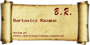 Bartovicz Razmus névjegykártya